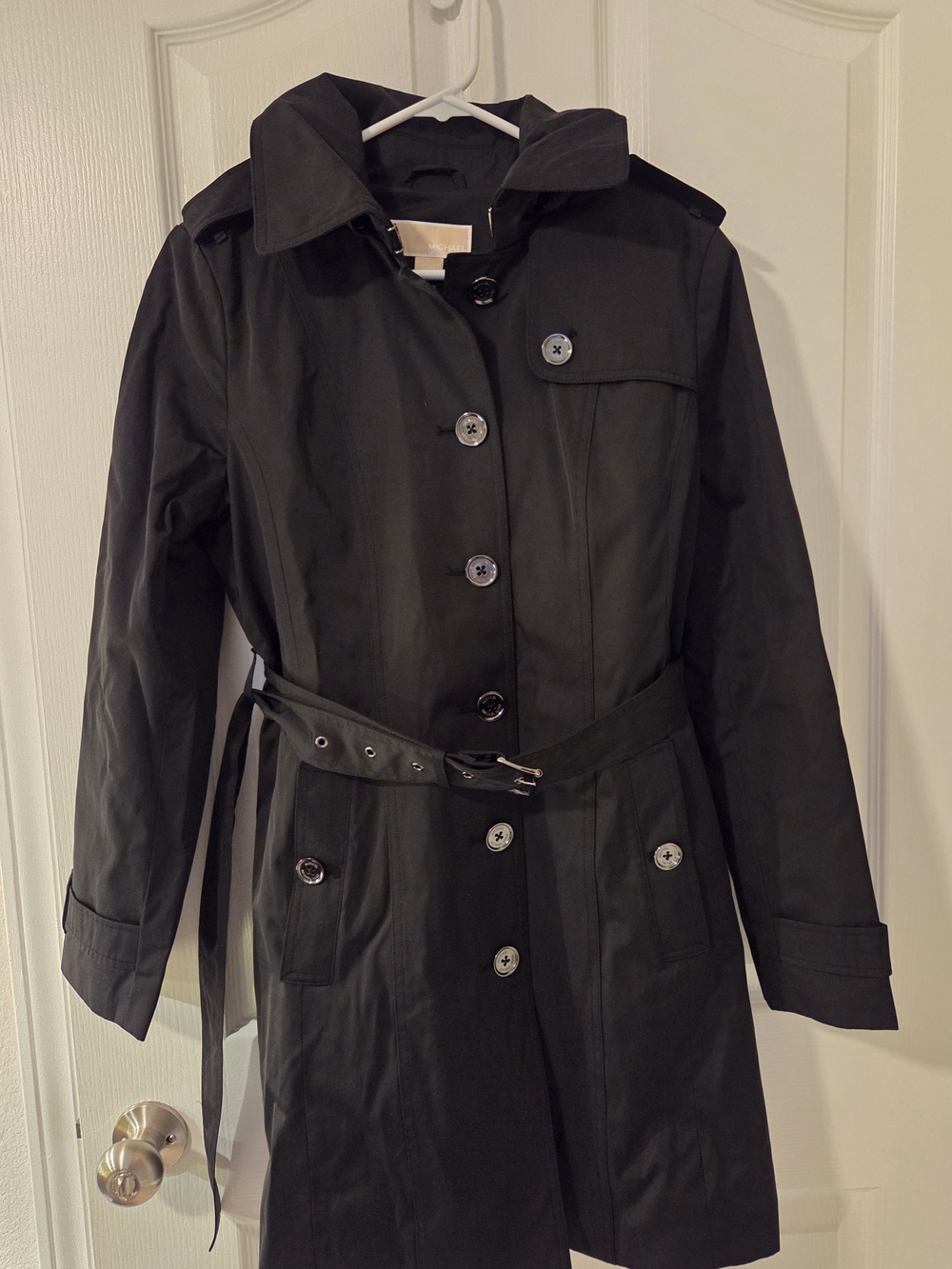 Black Women's Trench Coat with Belt Michael Kors